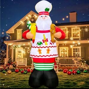 🆕New 6FT/1.8M Merry Christmas Santa Claus Home Outdoor Inflatable Decoration LED